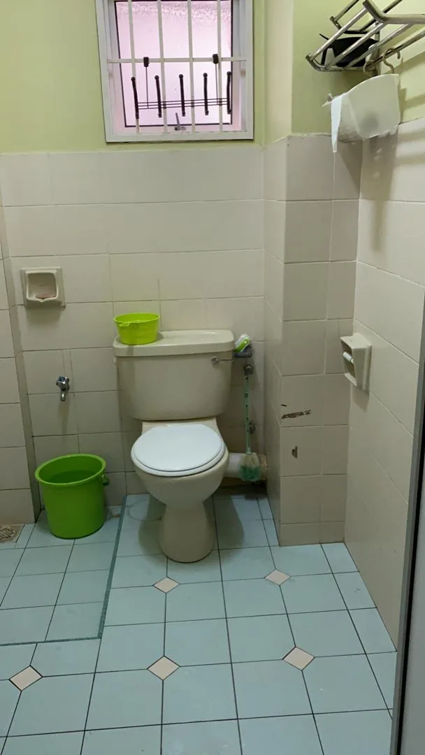 Before — Bathroom ba01 before blue floor toilet