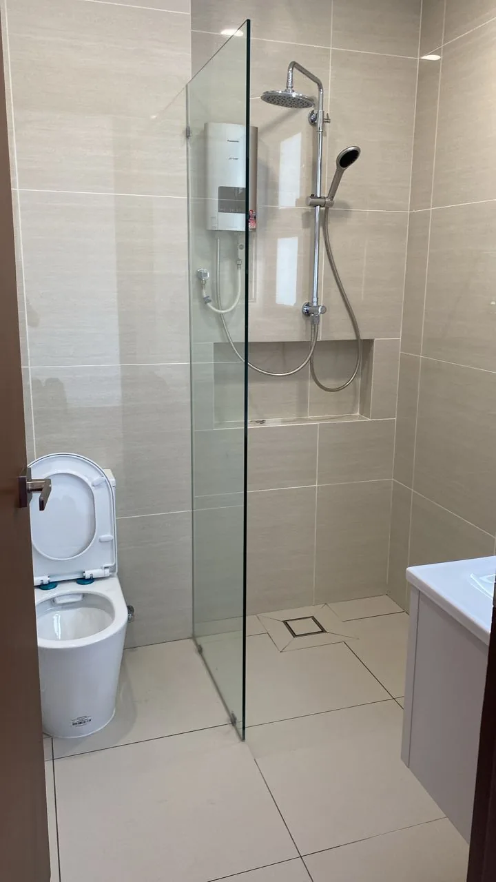Beige shower screen rain head