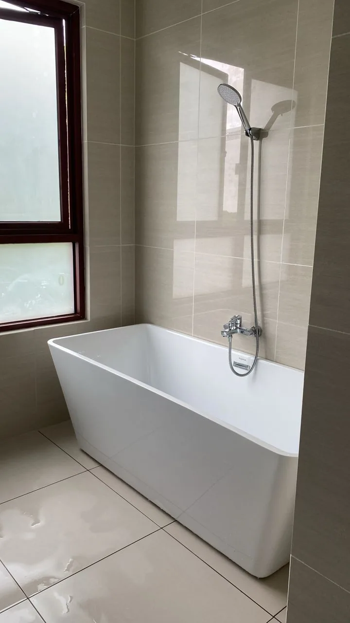 Freestanding bathtub wall shower