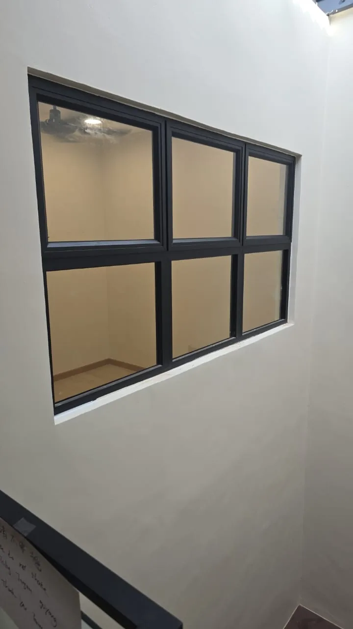 Black frame internal window stairwell