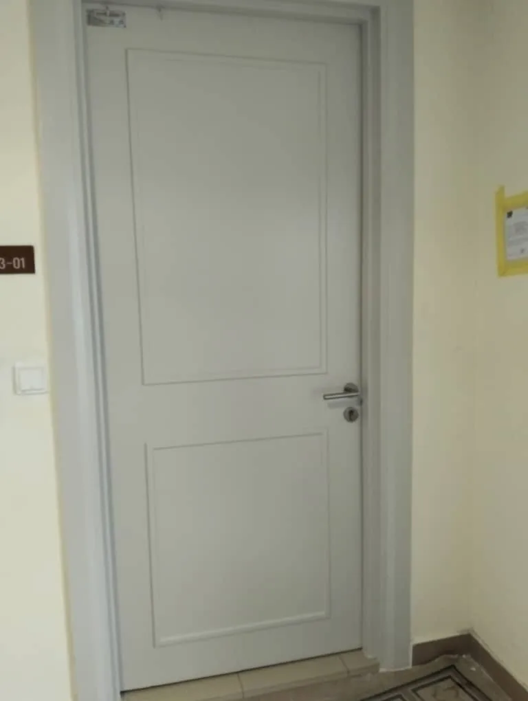White panel door grey frame